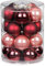 MAGIC Weihnachtskugeln Glas 6cm 20 STK. Christbaumkugeln (Vintage Rose (Bordeaux Rosa))
