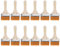 sourcing map 7 Paint Brush 3 Width Soft Nylon Bristle with Wood Handle for Wall, Cabinets, Fences Yellow 12Pcs