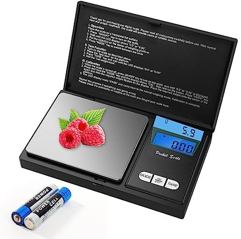 JOPHEK Digital Precision Scales, Pocket Scales Mini-Schmuckwaage Tragbar Kompakt mit Digitalwaage Feinwaage LCD-Display Extremely Precise Digital Scales (500G/0.01G)