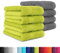 BaSaTex Frottee Handtücher Set 50x100, 100% Baumwolle Öko-Tex Made in Green, Handtuch Set 8er Pack Anthrazit Grau + Apfelgrün
