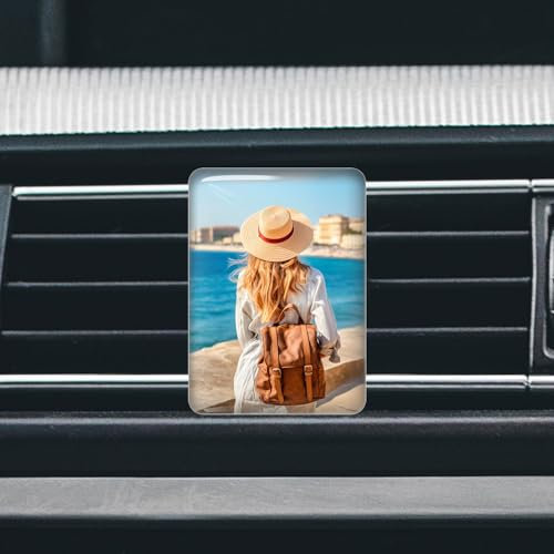 Personalisierte Kristall-Lufterfrischer - Aromatherapie Air Vent Clip Mit Ihrem Foto Text - Customized Luftreiniger Duftende Kristall-Clips für Auto-Innenraum-Dekoration