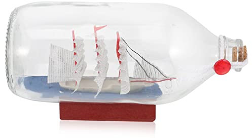 PRETYZOOM Kreative Segelboot-dekoration Im Glas Mediterrane Driftflasche Mit Miniatur-segelboot Für Vielseitige Wohn Und Bürogestaltung Einzigartiges Retro-design