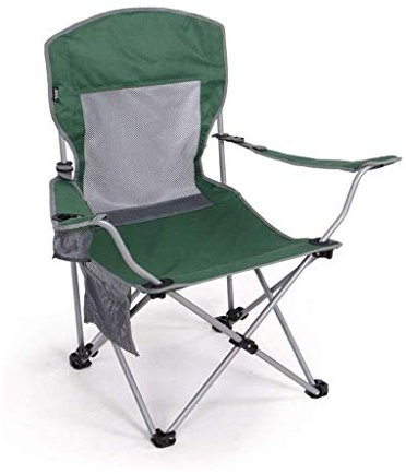 CUSTCH Campingstuhl, robuster Klappstuhl mit Lendenwirbelstütze, mit Armlehne, Getränkehalter, Klappstuhl