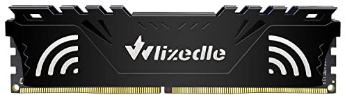 Wlizedle DDR4 2666MHz Mémoire RAM 16GB CL19 U-DIMM Module de Mémoire PC4-21300 288-Pin 1.2V 2Rx8 pour Ordinateur de Bureau, Noir