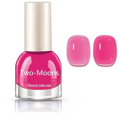 Hot Pink Nail Polish - Translucent Jelly Nail Polish - Air Quick Dry & Long Lasting Nail Varnish - Sheer Fuchsia Pink Nail Art Polish For Women Girls DIY Manicure Decorations - No Uv Needed