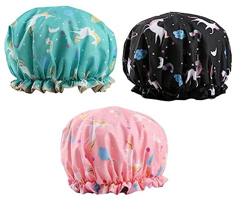 SAFIGLE 3piezas Gorro De Ducha De Dos Gorro De Baño Para Mujeres Material Premium Duradero Cómodo y Transpirable Para Maquillaje y Lavado Facial