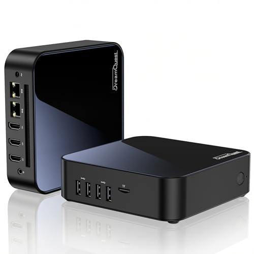DreamQuest Mini PC Windows 11 Pro Intel 12.Gen N95 (bis zu 3,4 GHz) 12GB DDR5 RAM 1TB M.2 SSD Micro Desktop Computer mit 4K HDMI, WiFi6, Gigabit LAN, USB3.2, ideal für Home Office & Heimkino