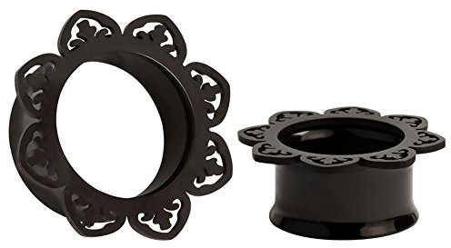 KUBOOZ Acero inoxidable Oído Piercing Flesh Túneles Doble Flared Oreja Camilla Sillín 8-20mm