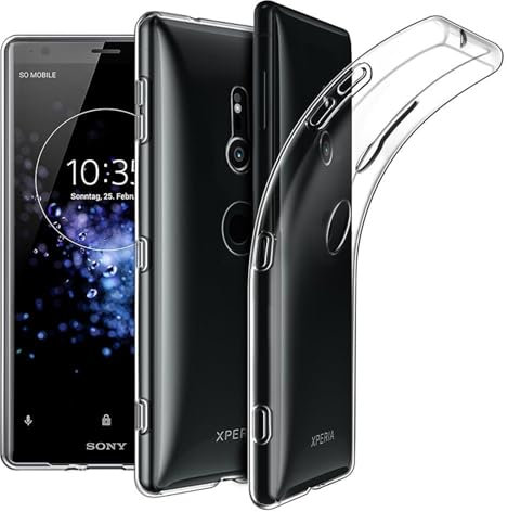 CoolGadget Ultradünne Hülle für Sony Xperia XZ2, Transparente Schutzhülle aus TPU mit Präzisen Ausschnitten und Kameraschutz, Klar