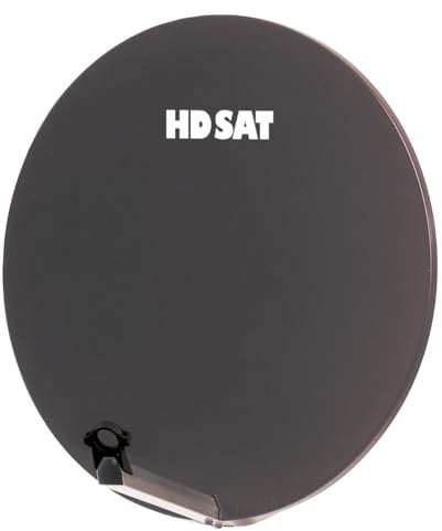 HDSAT Parabole Satellite Fibre Composite Gris Anthracite 85cm + Brides INOX Anti Corrosion