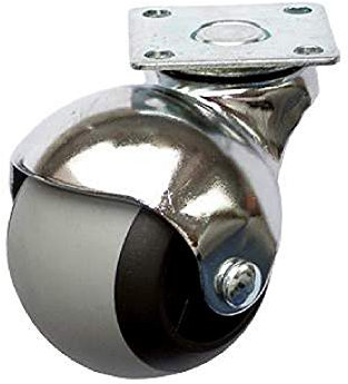 Möbelrolle 50mm Hartbodenrollen Möbelrad Rollfuß Gummi Gewinde Lenkrolle mit platte 2109