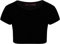 Kids Girls Neon Fluorescent Plain Short Sleeve Crop Tops T-Shirt Tee Top Dance Wear Gymnastic Fancy Dress Colour: Black - Size: 9-10 Years