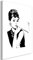 decomonkey Bilder Audrey Hepburn 60x90 cm 1 Teilig Leinwandbilder Bild auf Leinwand Vlies Wandbild Kunstdruck Wanddeko Wand Wohnzimmer Wanddekoration Deko Modern schwarz weiß