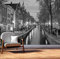 Vlies Tapete XXL Poster Fototapete Holland Amsterdam Kanal Farbe schwarz weiß, Größe 300 x 220 cm