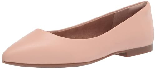 Amazon Essentials Women's Pointed-Toe Ballet Flat, Blush, 6 UK Wide