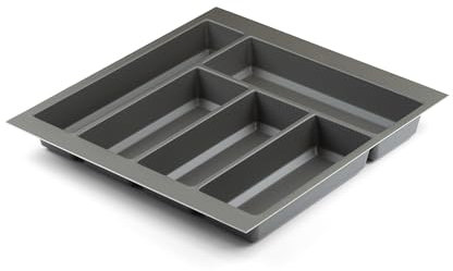 Handle & Home Basalt Grey Cutlery Tray for 500mm Grass Scala Drawer | 430mm L x 406mm W | Textured Non Slip Finish | Anthracite Stone | Kitchen Organisation | Storage