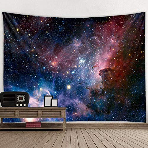 TANGT Wandteppich, Sternenhimmel, See, Wandteppich, Kosmos, Stern, Weltraum, Universum, Wandbehang für Schlafzimmer, Wohnzimmer, Schlafsaal, Marineblau (G,230 x 180 cm)