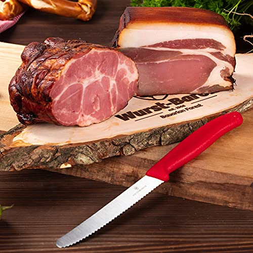 WURSTBARON® Bayerisches Schinken Set - Paket aus Oberpfälzer Bauerngeräucherten, Schwarzrauchschinken, Brett und Messer