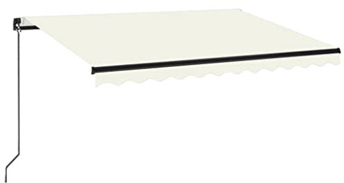 vidaXL Gelenkarmmarkise Einziehbar Markise Balkonmarkise Sonnenmarkise Sonnenschutz Sichtschutz Terrasse Garten Balkon 350x250cm Creme