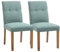 HOMCOM 2er-Set Esszimmerstühle Essstühle mit gepolstertem Sitz Stuhl Polsterstuhl Küchenstuhl Leinen-Polyester-Gewebe Schaumstoff Gummiholz Grün 50 x 62 x 96 cm