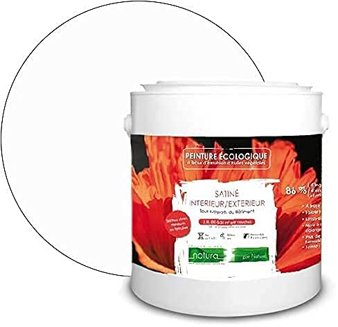 Natura Wandfarbe, weiß, Natura, ökologisch, für Innen/Außen, Satin, 2,5 l/40 m²