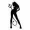 AMA SHOP sticker adesivo prespaziato diavolo donna sexy colore nero in pvc per decalcomanie parete murale auto moto casco camper barca