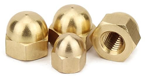 CONPHERON Brass Dome Cap Nuts Copper Dome Hex Nut M8, 4 Pack