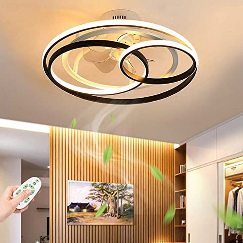 Lámpara De Techo LED Regulable Ventilador De Techo Con Iluminación Lámpara De Dormitorio Moderna Ventilador Silencioso Lámpara De Techo Comedor Sala De Estar Oficina Ventilador Invisible Luz,53cm