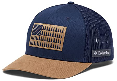 Columbia Unisex's Tree Flag Mesh Ball Cap, Collegiate Navy/Delta, S/M