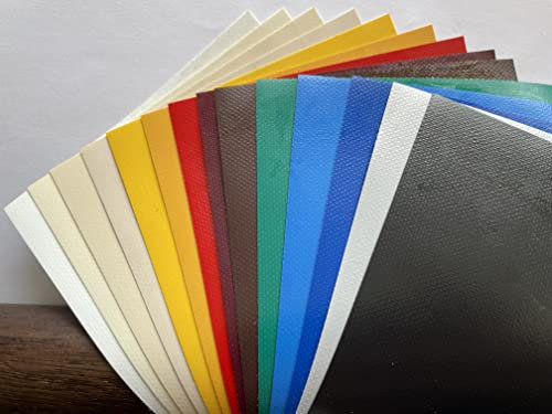 TENDAGGIMANIA Telo Tenda da sole PVC impermeabile su Misura COLORE BEIGE 861 - Telo ricambio tenda da sole esterno Completo di Tondini, Bordi e Volant - Ignifugo e Antimacchia