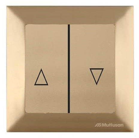 Mutlusan CANDELA Set: Jalousie/Markisen Schalter/Taster/Jalousietaster/Rolladentaster/Markisentaster mit Rahmen - Unterputz, Einbau - Gold, goldfarben, Messing, Bronze, Kupfer