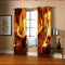 AMDXD Vorhang Blickdicht Fenster, Feuerwehr Ösenschal Blickdicht Orange für Hotels Büros, 214x183CM (B x H)