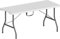 ZENO Folding Table 6FT | Heavy Duty Foldable Table | Portable and Durable Aluminium Frame | Perfect for Camping Catering Picnic Garden Patio BBQ Party | Trestle | White Fold Up Plastic Top