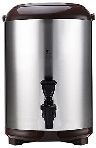 Getränkespender mit Zapfhahn, Thermo-Getränkespender aus Edelstahl 304, 6 l/7,5 l/9,5 l, Catering-Urne für heiße und kalte Getränke für die Party zu Hause, leicht zu reinigen (braun 7,5 l)