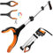 Housolution Pinza Telescopica Pieghevole, Pinza Magnetica da 110cm, Pinza da Giardino, Raccogli Frutta, Raccogli Rifiuti, Prendi Oggetti in Lega di Alluminio, Strumento Multifunzione, Arancione