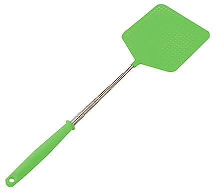 zoerbufan Matamoscas Extensible, 29-72cm Matamoscas Telescópicos Longitud Ajustable, Matamoscas de Acero Inoxidable para Interior, Exterior, Cocina, Comedor (Verde)
