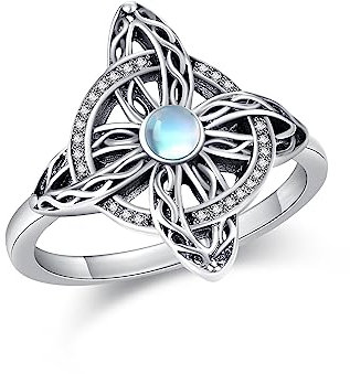 Keltischer Ringe für Damen 925 Sterling Silber Hexen Knoten Ringe Irischer Muttertag Schmuck Geschenk für Damen