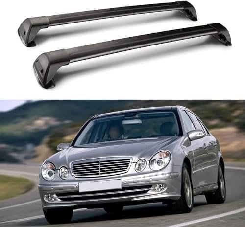 Relingträger Dachträger Dachgepäckträger für Mercedes Benz E Class W211 Sedan 2002-2008, Eloxiertem Aluminium Fahrradträger Dachboxen Offener Dachreling Dachgepäckablage