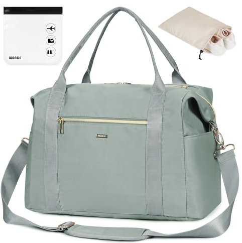 WANDF Cabin Bag 40x20x25 for Ryanair Underseat Travel Hand Luggage with TSA Approved Shoes Bag - Grey 20L