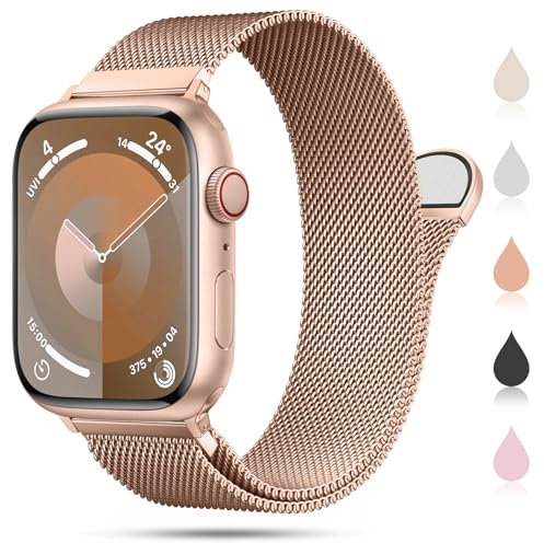 OULUOQI Cinturino di ricambio compatibile con cinturino Apple Watch 41mm 40mm 38mm 46mm 45mm 44mm 42mm 49mm, bracciali milanesi in acciaio inossidabile per iWatch serie 10 9 8 SE 7 6 5 4 3 2 1 Ultra 2