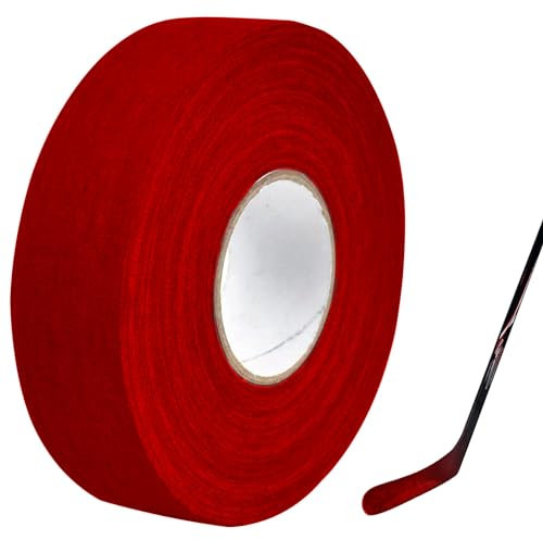 Cimown Hockeyschlägerband,Rotes Eishockey-Band,Eishockey Anti-Rutsch-Band, Anti Slip Hockey Stick Tape,Rutsch Hockey Tape,Entworfen für Badmintongriffe, Tischtennisschläger(2.5cm*25m)