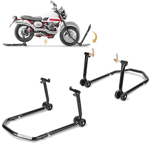 Herrselsam Motorradheber Montageständer Motorrad Motorradständer Motorrad Heber Breitenverstellbar Wartungs-/Montagearbeiten für Motorräder bis 300 kg (1Paer Schwarz)