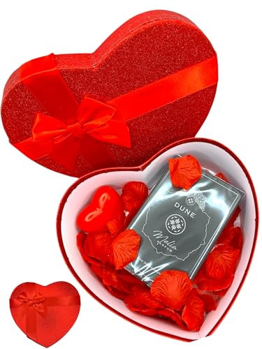 Idea Regalo - Eau de Parfum - Fragranza Orientale in Scatola Velluto a forma di Cuore - Melia Cosmetica (Dune, 50ml)