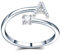 Only faith Anfangsbuchstabe Ringe Glänzende Zirkonia Eingelegte mit verstellbaren Edelstahl Buchstaben Offene Ringe Für Frauen Mode Zirkonia Schmuck, Stahl, Zirkonia