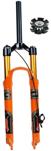 26 27.5 29 Zoll Fahrrad Luft Federgabel 1-1/8 Gerader Schaft City Bike Trekking Vorderrad Gabel Federweg 120mm Schnellspanner 9 × 100 QR Für DH AM (Color : Gold Remote, Size : 26inch)