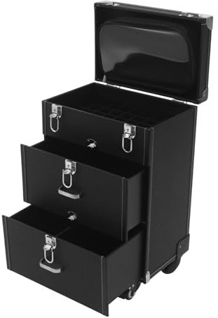 unkonwcy Carro de Cosméticos Profesional Organizador de Cosméticos Portátil Organizador de Cosméticos Profesional Estación de Maquillaje Patas Ajustable Resistente Maletín de Cosméticos Grande Maletín