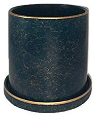 Pot de Fleur Pot de Plante Jardinières de Fleurs en céramique d'intérieur Conteneurs de Plantes succulentes Modernes avec Trou de Drainage Soucoupe Conteneurs de Jardinage (Blu Or)