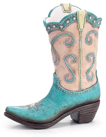 Burton + Burton Cowgirl-Stiefel-Vase aus Kunstharz, 23,5 cm Höhe, Urlaubsküchenzubehör