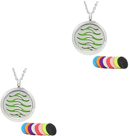 minkissy 2pcs Jewelry Essential Oils Diffuser Women’s Jewelry J Necklace for Women Diffuser Necklace Jewelry Necklace Necklaces Diffuser Locket Life Tree Stainless Steel Miss