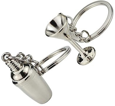 GALPADA Keychain Cocktail Shake Shaped Key Ring Set Creative Decor Keyring for Everyday Use